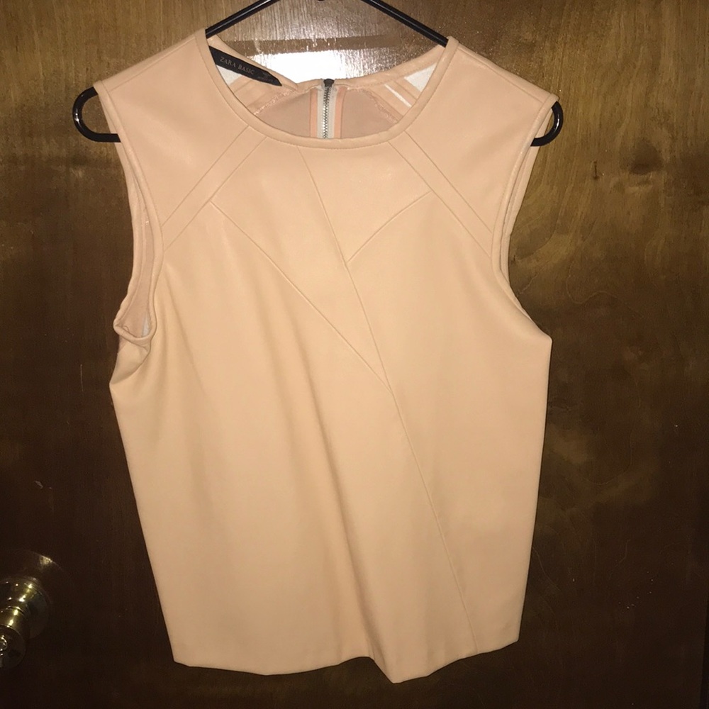 ZARA Blush Pink Leather Top